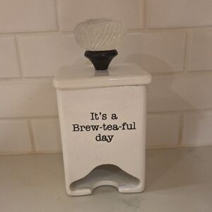 Mud Pie Ceramic Tea Bag Caddy